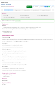 Screenshot 2024 11 29 at 18 30 11 Officer Accounts Noman Group. Bdjobs.com
