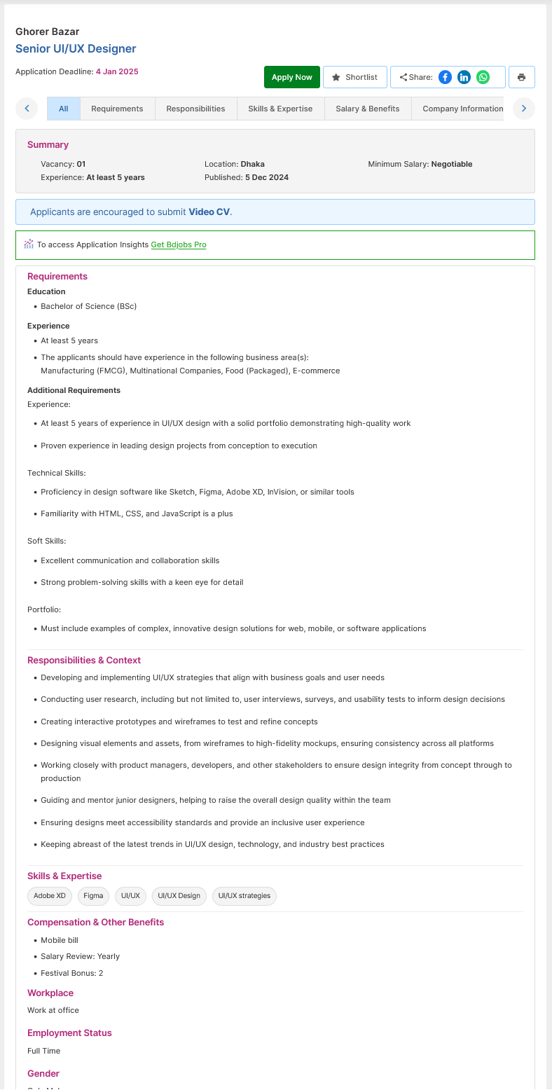 Screenshot 2024 12 08 at 18 34 04 Senior UI UX Designer Ghorer Bazar Bdjobs.com