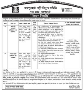 জয়পুরহাট পল্লী বিদ্যুৎ সমিতি নিয়োগ ২০২৪