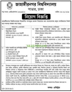 জাহাঙ্গীরনগর বিশ্ববিদ্যালয় নিয়োগ বিজ্ঞপ্তি 2024