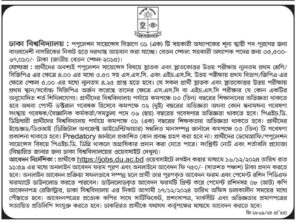ঢাকা বিশ্ববিদ্যালয় নিয়োগ বিজ্ঞপ্তি ২০২৪