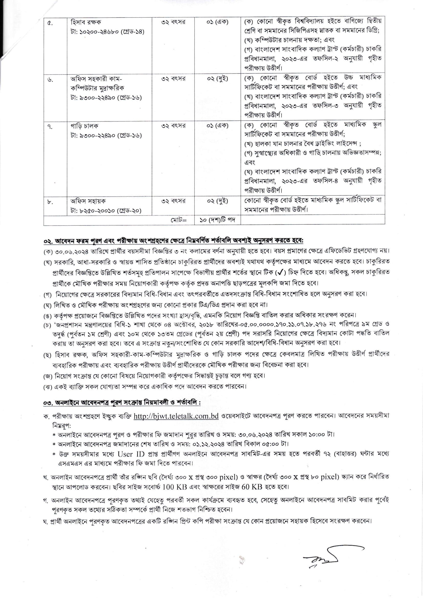 বাংলাদেশ সাংবাদিক কল্যাণ ট্রাস্ট নিয়োগ বিজ্ঞপ্তি ২০২৪